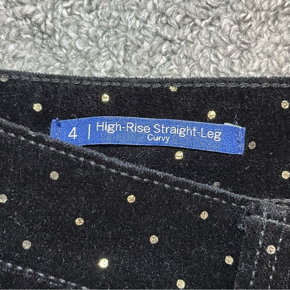 Talbots High Rise Straight Leg Curvy Polka Dot Pants Womens Size 4 Black Career - Picture 5 of 10